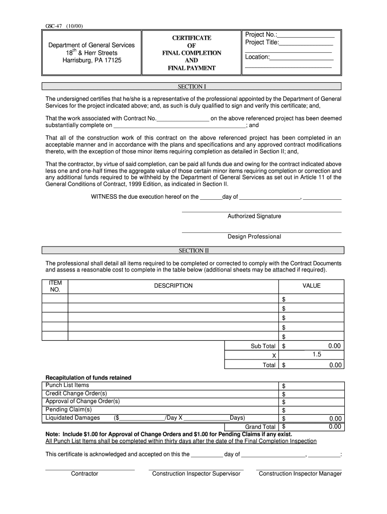 gsc form Preview on Page 1