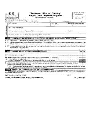 Fillable Online irs FORM 1310 (REV. 09-1989) - irs Fax Email Print ...