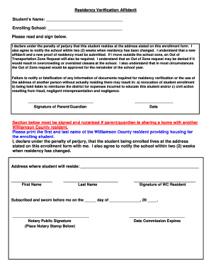 Residency Verification Affidavit