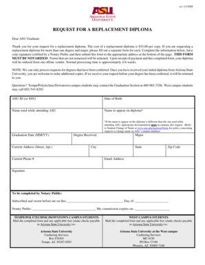 Request for Replacement Diploma