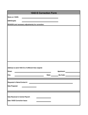 1042-S Correction Form
