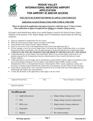 Rogue Valley Medford Airport ID Access Application