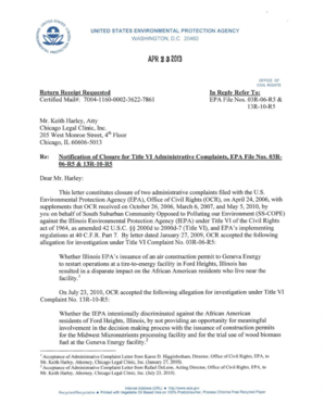 Sample complaint letter for encroachment - Closure Letter Complaint 13r-10-r5 Redacted (PDF)