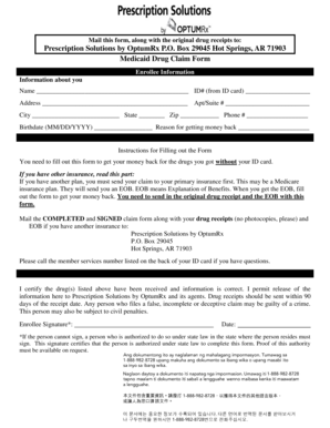 Medicaid Drug Claim Form