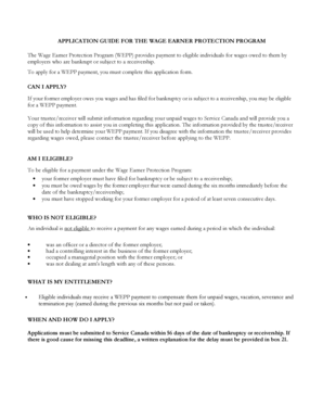 Wage Earner Protection Program Application