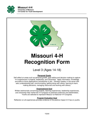 Missouri 4-H Recognition Form