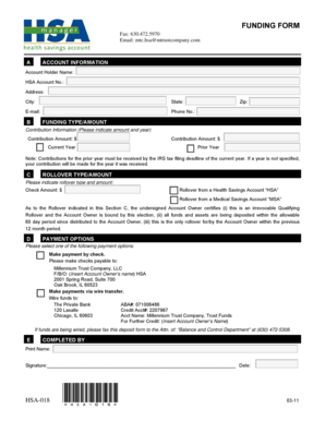 HSA Funding Form