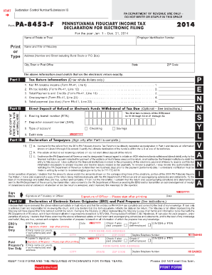 Pennsylvania Fiduciary Income Tax Declaration