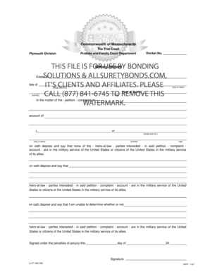 Massachusetts Military Affidavit