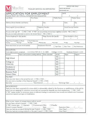 Application for Employment