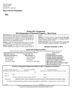 2014 Connecticut Personal Property Declaration