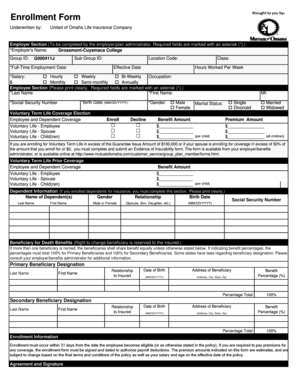 Employee Life Insurance Enrollment Form