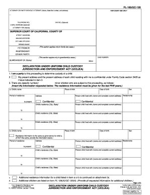California Declaration Under UCCJEA