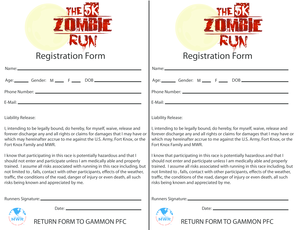 US Army Fort Knox Race Liability Release Form