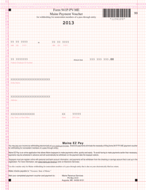 Maine Payment Voucher 941P-PV-ME
