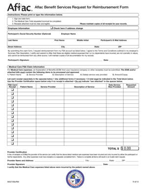 Aflac FSA Reimbursement Request Form