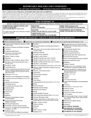 California Reportable Diseases and Conditions