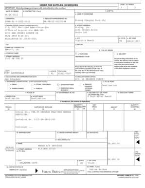 US Federal Order for Supplies or Services