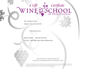 Gift Certificate for Classes