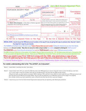 Federal Reserve Bank Account Adjustment Form
