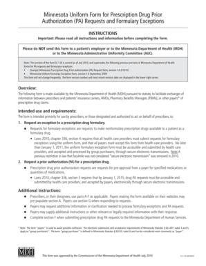 Minnesota Prescription Drug Prior Authorization Form