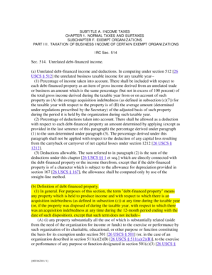 IRC Section 514 Unrelated Debt-Financed Income