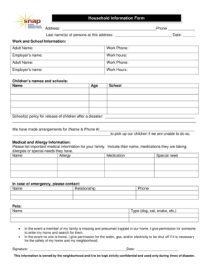 Household Information Form