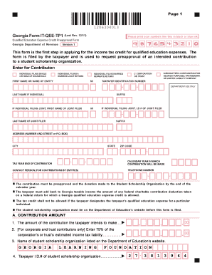Georgia Form IT-QEE-TP1