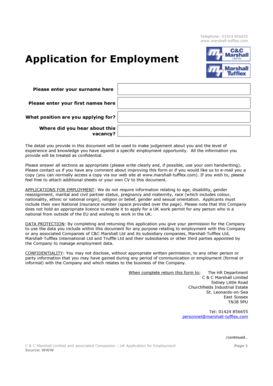 UK Application for Employment