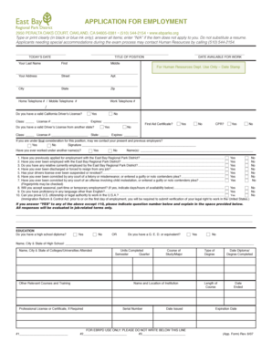 California Employment Application Form