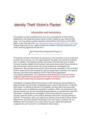 Department and obtained a police report number related to your identity theft