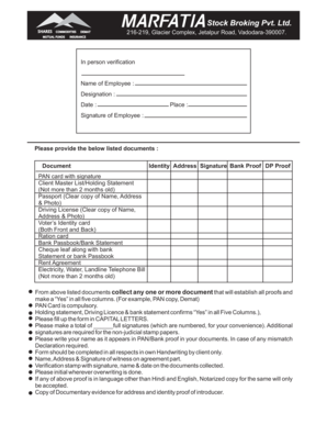 KYC Form for Stock Trading Account