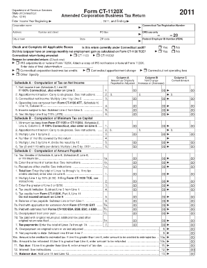 Connecticut Form CT-1120X 2011