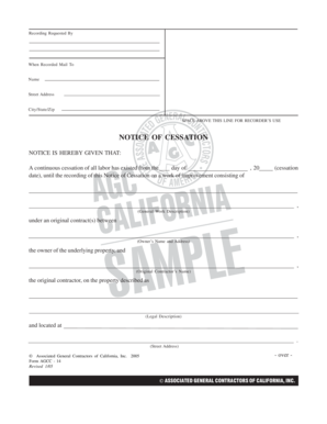 California Notice of Cessation