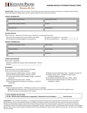 Resale Statement Request Form