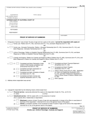 Proof of Service of Summons