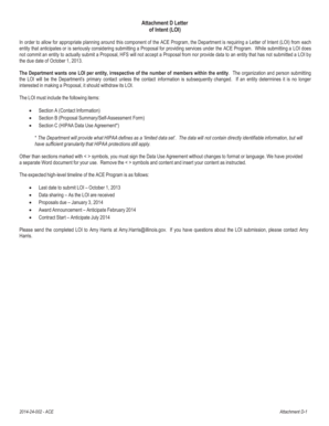 Letter of intent for renting a space - Attachment D Letter of Intent (LOI) - www2 illinois