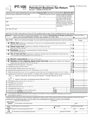 New York State Petroleum Business Tax Return