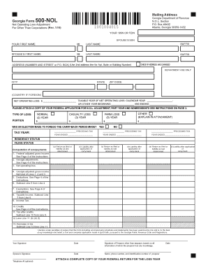Georgia Form 500-NOL