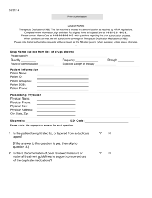 Prior Authorization for Therapeutic Duplication Medications
