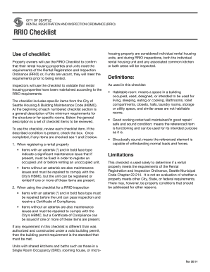 Seattle Rental Registration and Inspection Checklist