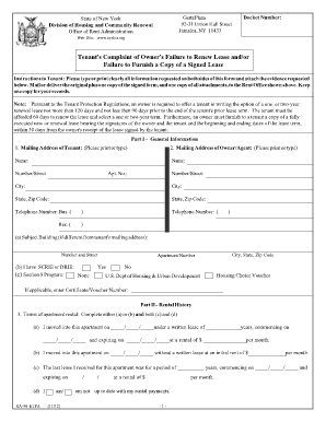 New York Tenant Complaint Form