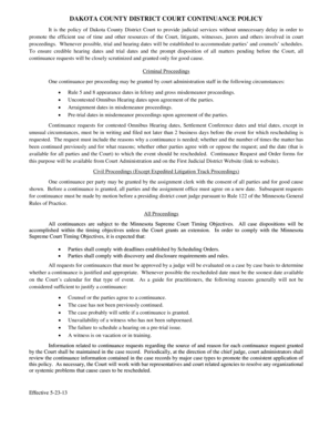 DAKOTA COUNTY DISTRICT COURT CONTINUANCE POLICY - mncourts