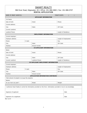 Rental Application Form