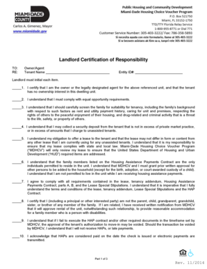 Landlord Certification of Responsibility