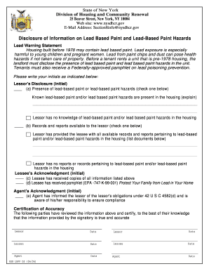 New York Lead-Based Paint Disclosure Form
