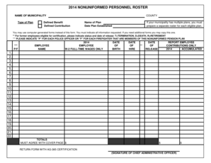 2014 Nonuniformed Personnel Roster