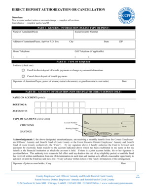 Direct Deposit Authorization or Cancellation Form