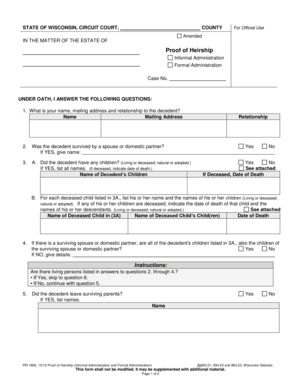 Wisconsin Proof of Heirship Form