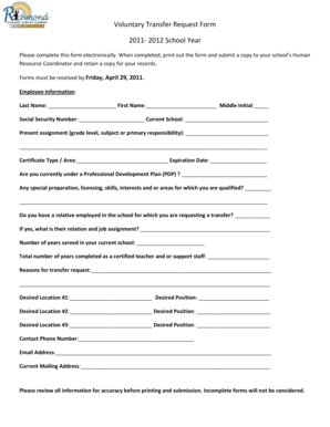 Voluntary Transfer Request Form